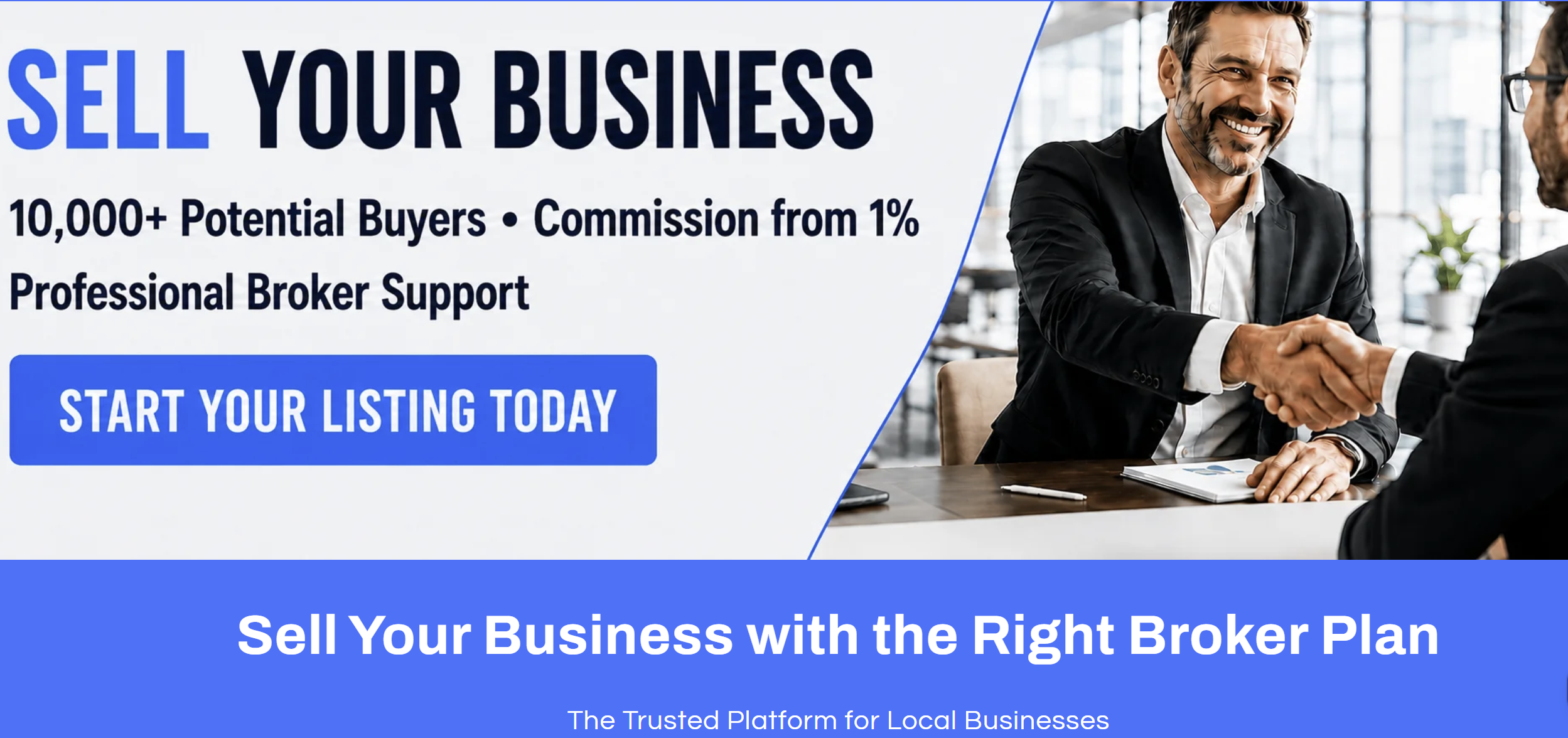 Business selling process from listing preparation to transaction completion