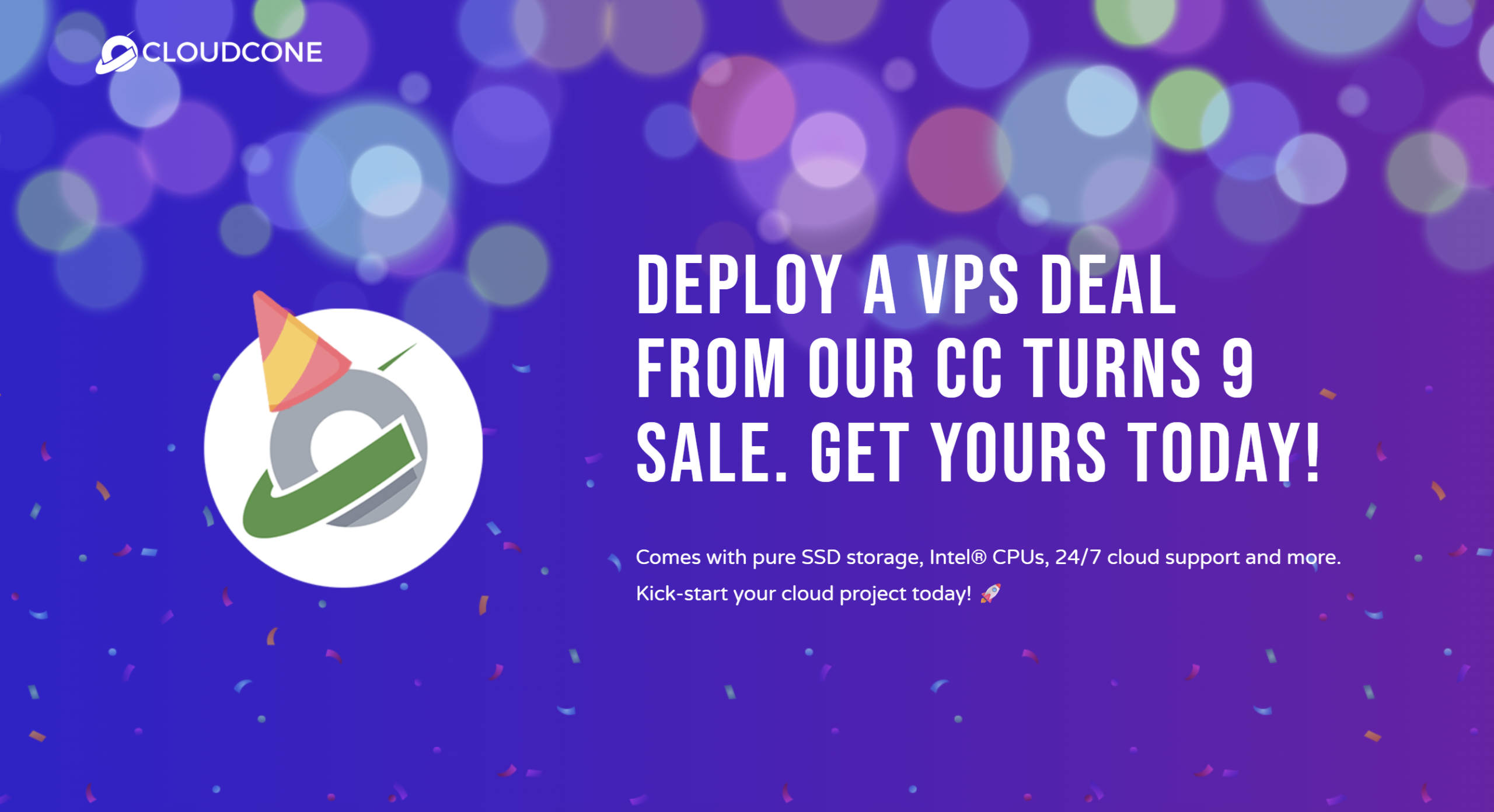 CloudCone CC Turns 9 VPS Sale 2026 with SSD VPS and Large Storage VPS Plans