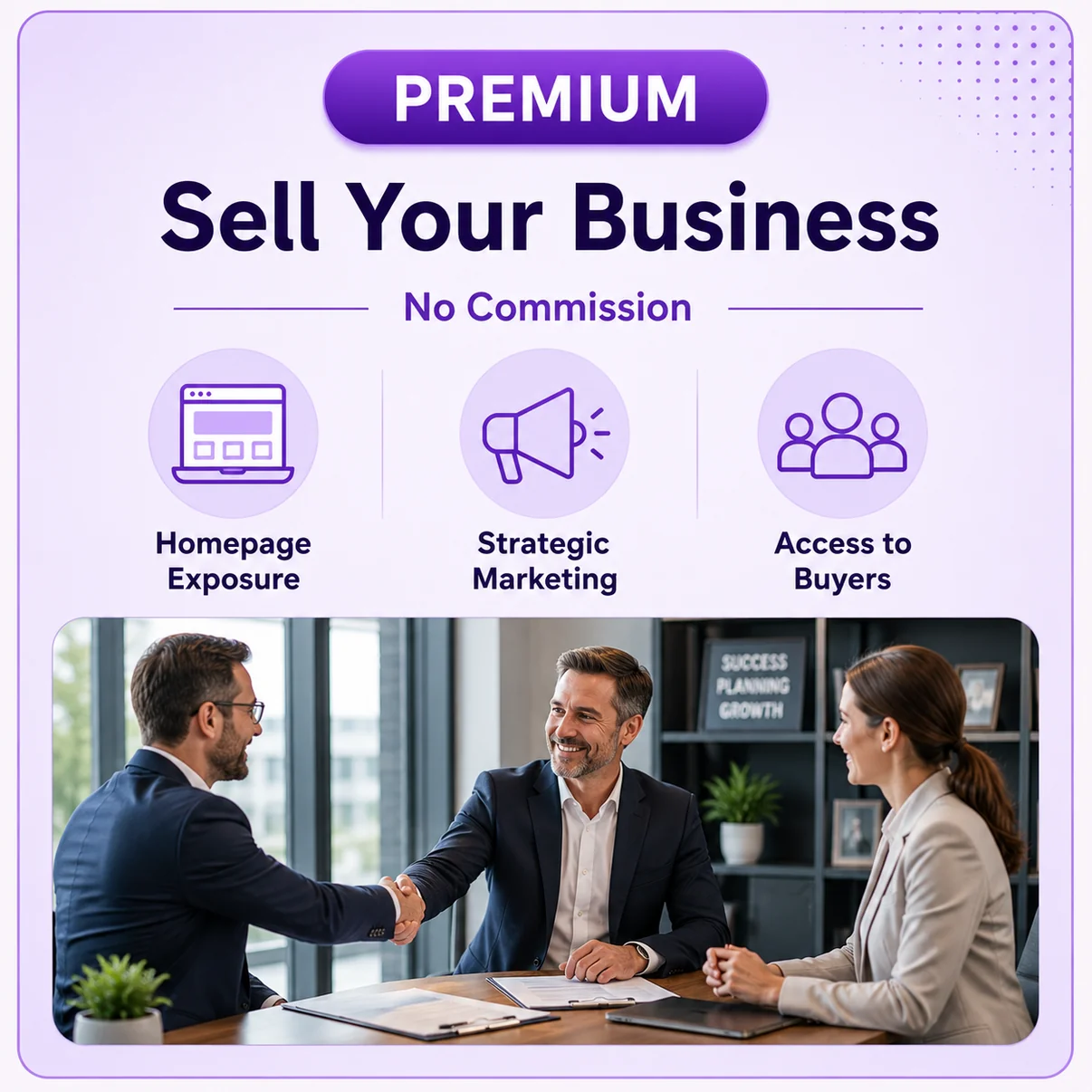 Entrepreneurs discussing a business acquisition opportunity