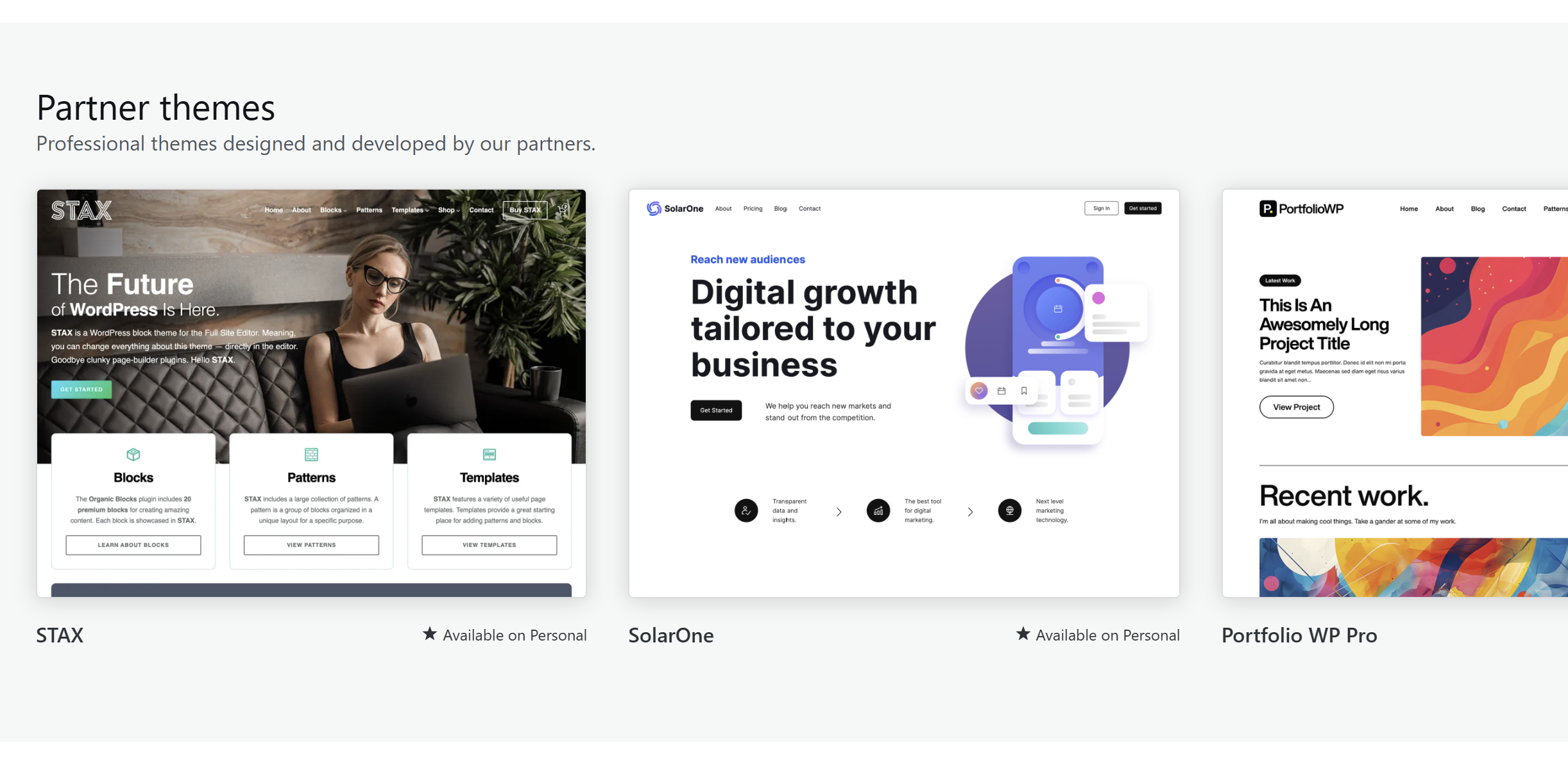 WordPress.com Themes library with free and premium themes